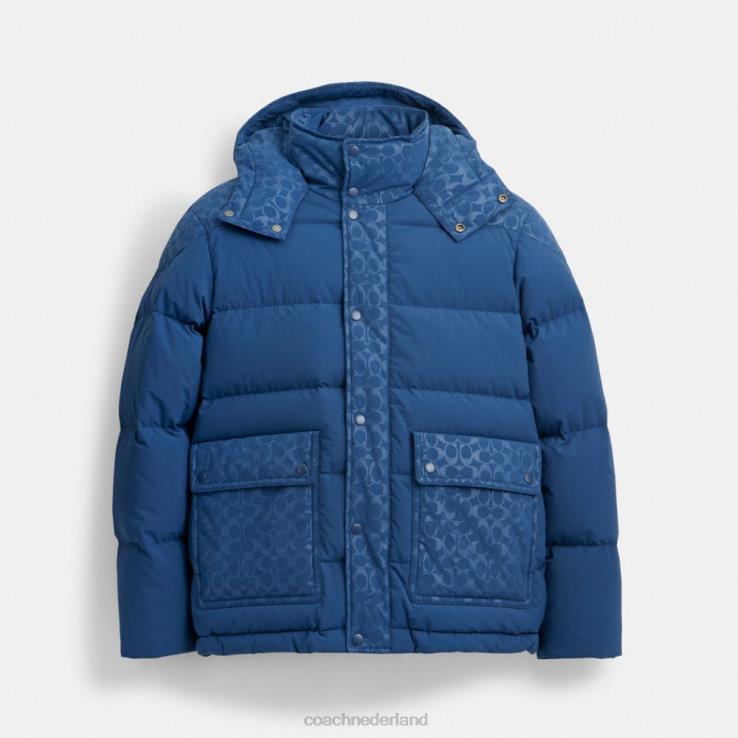 Coach Heren kenmerkend pufferjack met zak aan de voorkant Diepblauw 02264756