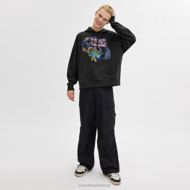 Coach Heren kosmische coach hoodie zwart multi. 02264769