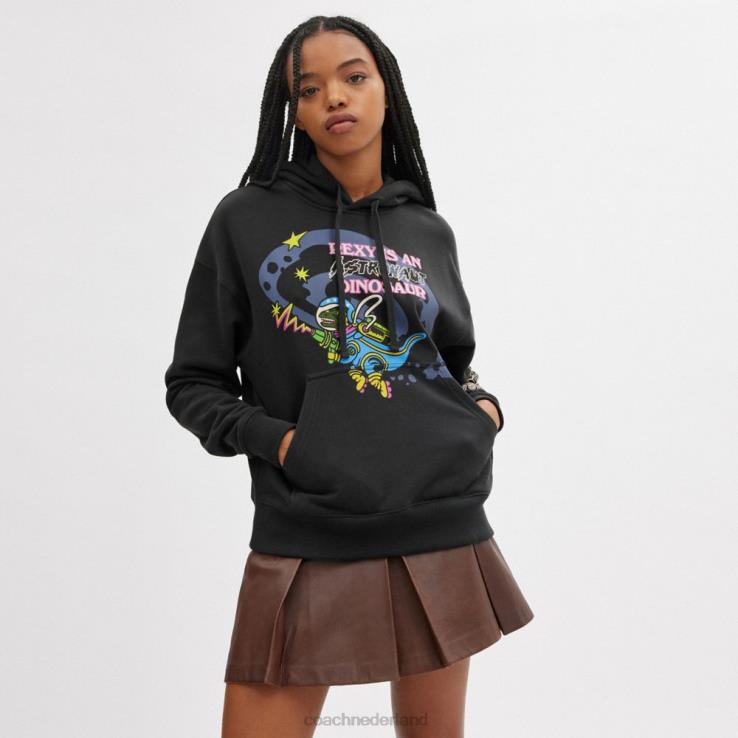 Coach Heren kosmische coach hoodie zwart multi. 02264769
