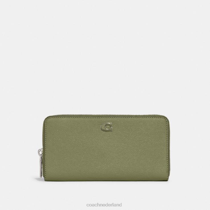 Coach Heren accordeonportemonnee met kenmerkend canvas interieur mos 02264694