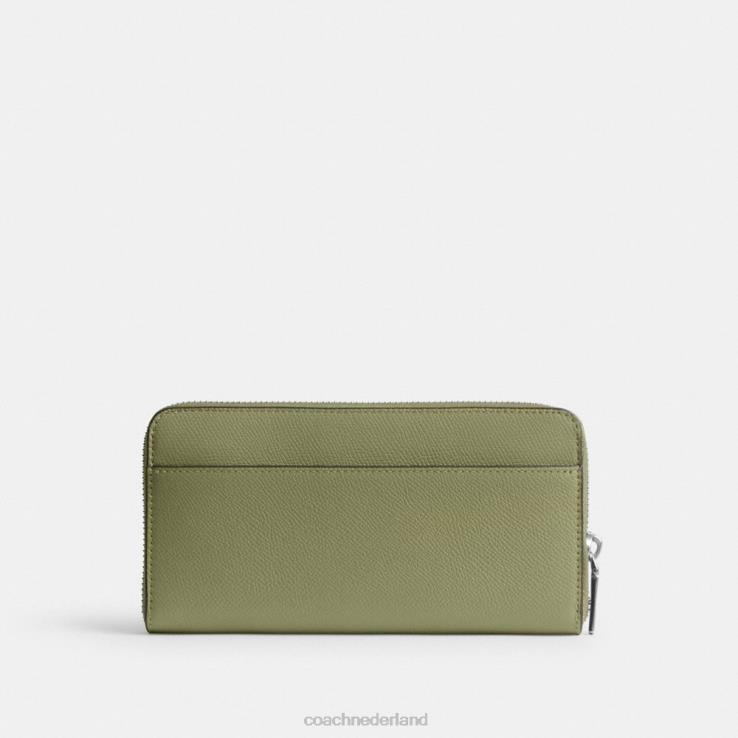Coach Heren accordeonportemonnee met kenmerkend canvas interieur mos 02264694