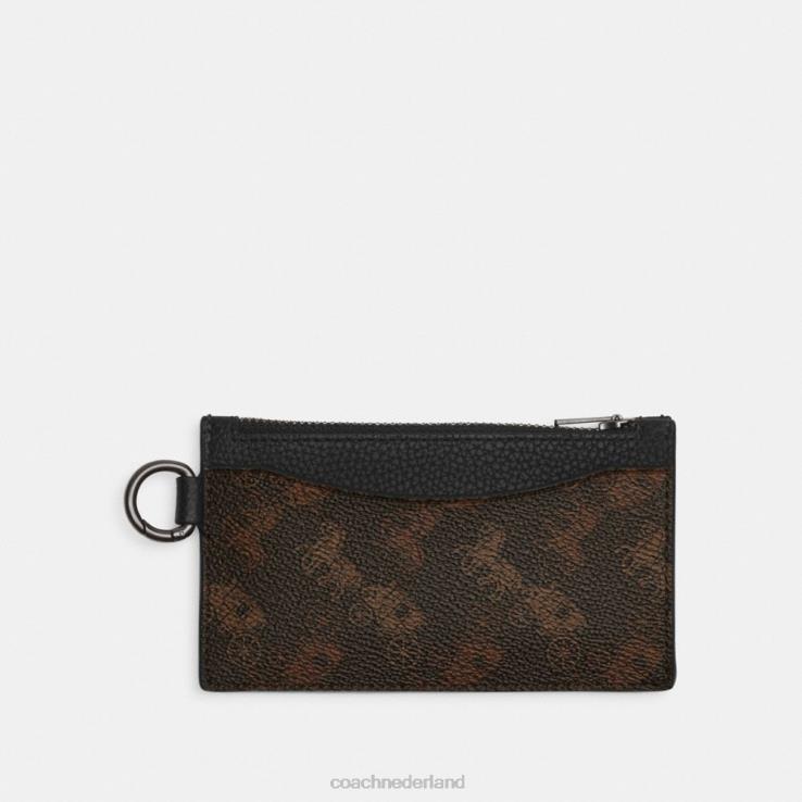 Coach Heren Ritskaartetui met paard en koetsprint truffel/zwart 02264722