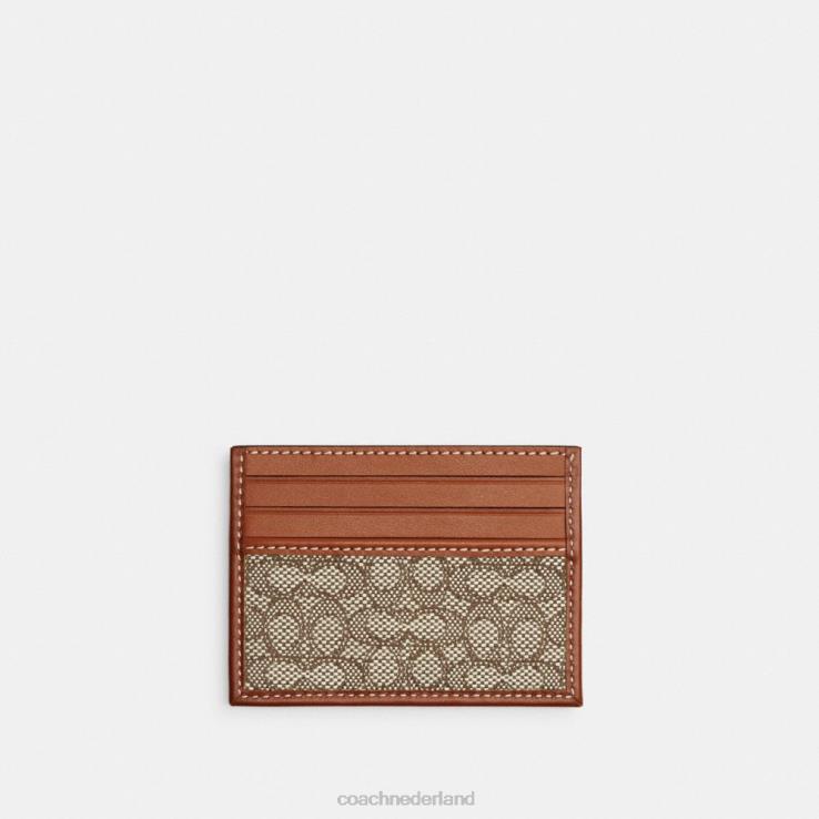 Coach Heren kaarthouder van jacquard met microsignatuur cacao/gepolijst amber 02264725