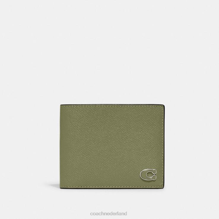 Coach Heren 3-in-1 portemonnee met kenmerkende canvas binnenkant mos 02264701