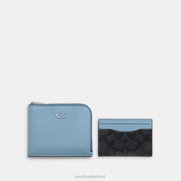 Coach Heren 3-in-1 portemonnee met ritssluiting en kenmerkend canvas zwembad/houtskool 02264715