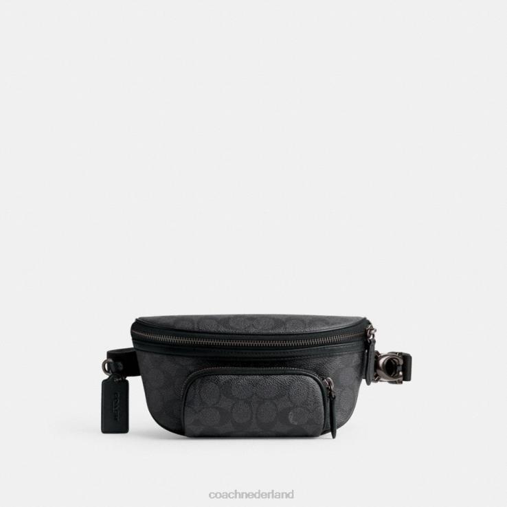 Coach Heren Beck heuptasje van kenmerkend canvas houtskool 02264693