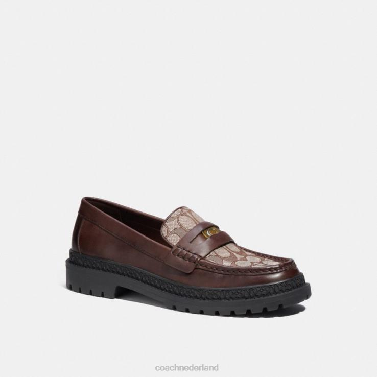 Coach Heren Loafer met kenmerkende jacquard en kenmerkende munt esdoorn 02264734