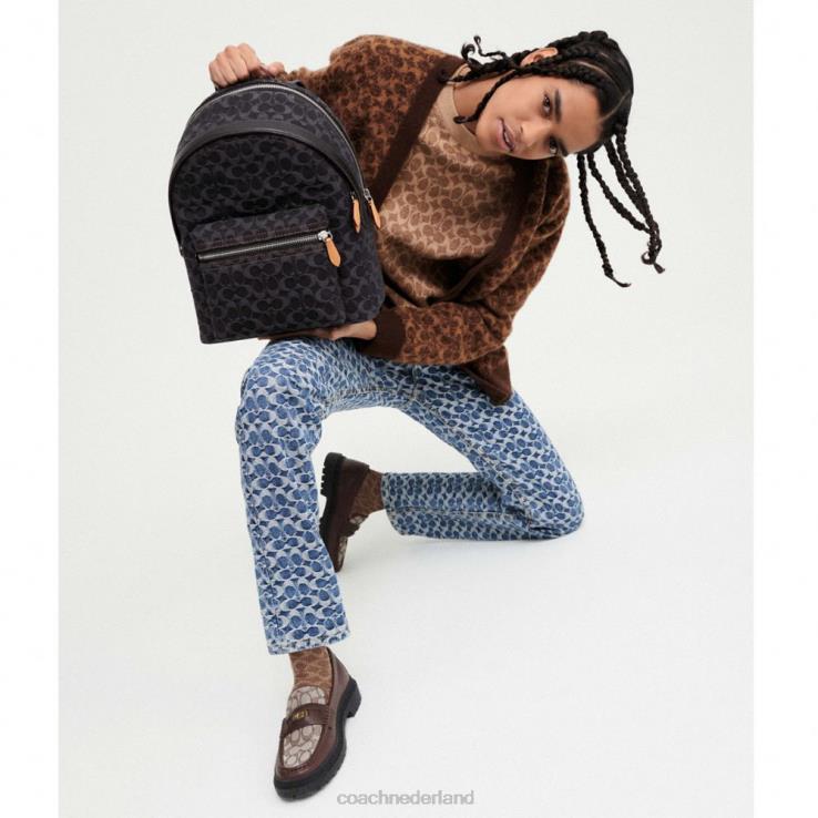 Coach Heren Loafer met kenmerkende jacquard en kenmerkende munt esdoorn 02264734