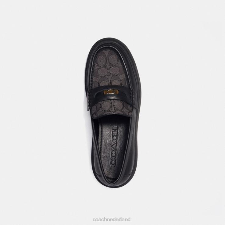 Coach Heren Loafer met kenmerkende jacquard en kenmerkende munt zwart 02264733
