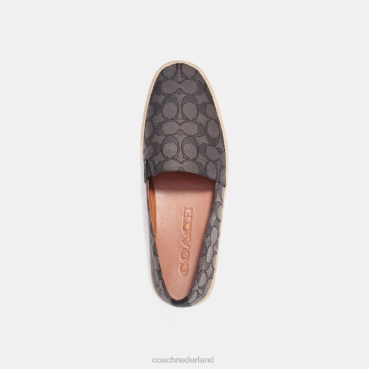 Coach Heren espadrille van kenmerkend jacquard houtskool/zwart 02264728