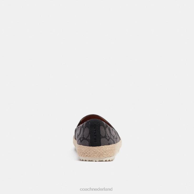 Coach Heren espadrille van kenmerkend jacquard houtskool/zwart 02264728