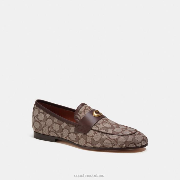 Coach Heren gebeeldhouwde kenmerkende loafer van kenmerkend jacquard eik 02264732