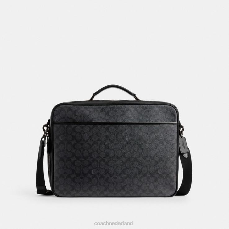 Coach Heren Gotham converteerbare slip van kenmerkend canvas houtskool 02264617