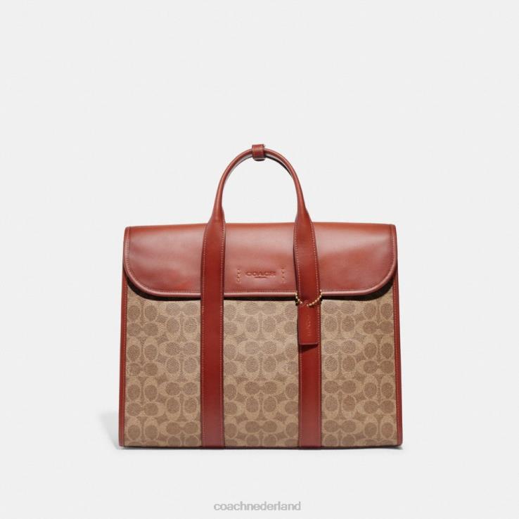 Coach Heren Gotham-portfolio in kenmerkend canvas bruin/roest 02264626
