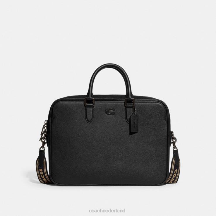 Coach Heren Gotham slip met kenmerkende canvas binnenkant zwart 02264622