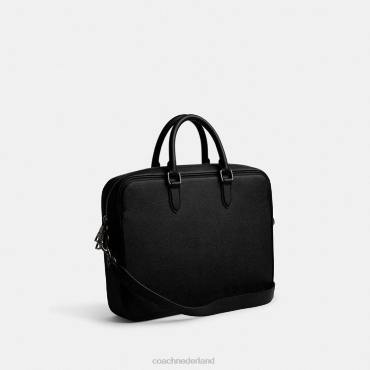 Coach Heren Gotham slip met kenmerkende canvas binnenkant zwart 02264622