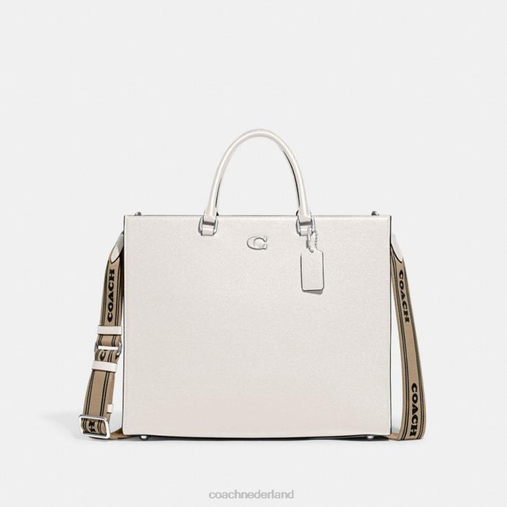 Coach Heren draagtas 40 met kenmerkend canvas interieur krijt 02264641