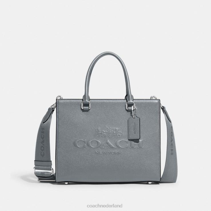 Coach Heren draagtas met kenmerkend canvas grijs blauw 02264634