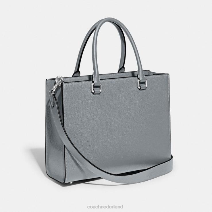 Coach Heren draagtas met kenmerkend canvas grijs blauw 02264634