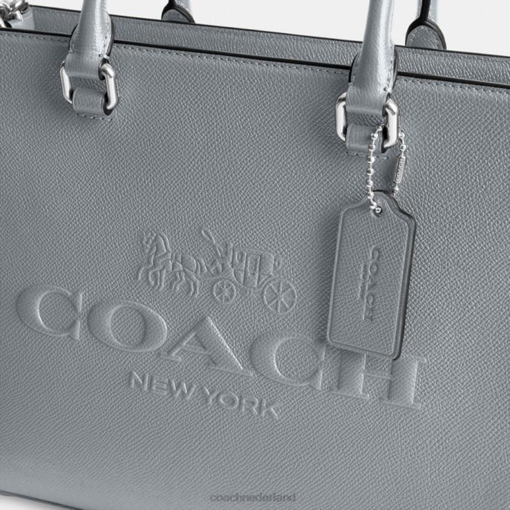 Coach Heren draagtas met kenmerkend canvas grijs blauw 02264634