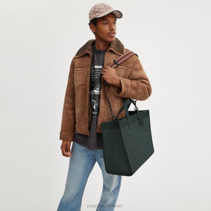 Coach Heren veldtas 40 van jacquard met microsignatuur Amazone groen 02264635
