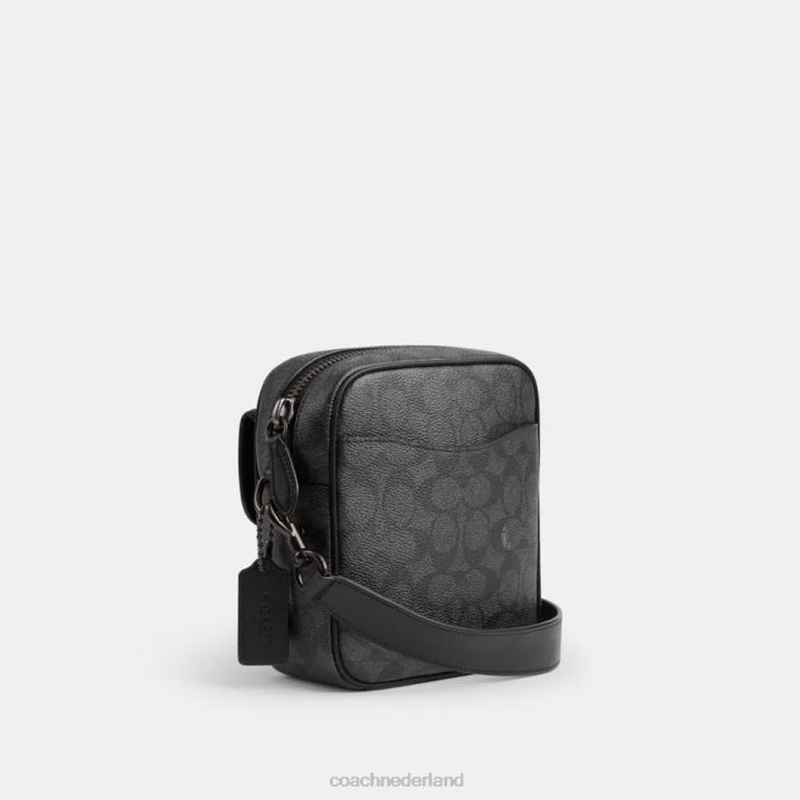 Coach Heren Beck crossbodytas van kenmerkend canvas houtskool 02264672