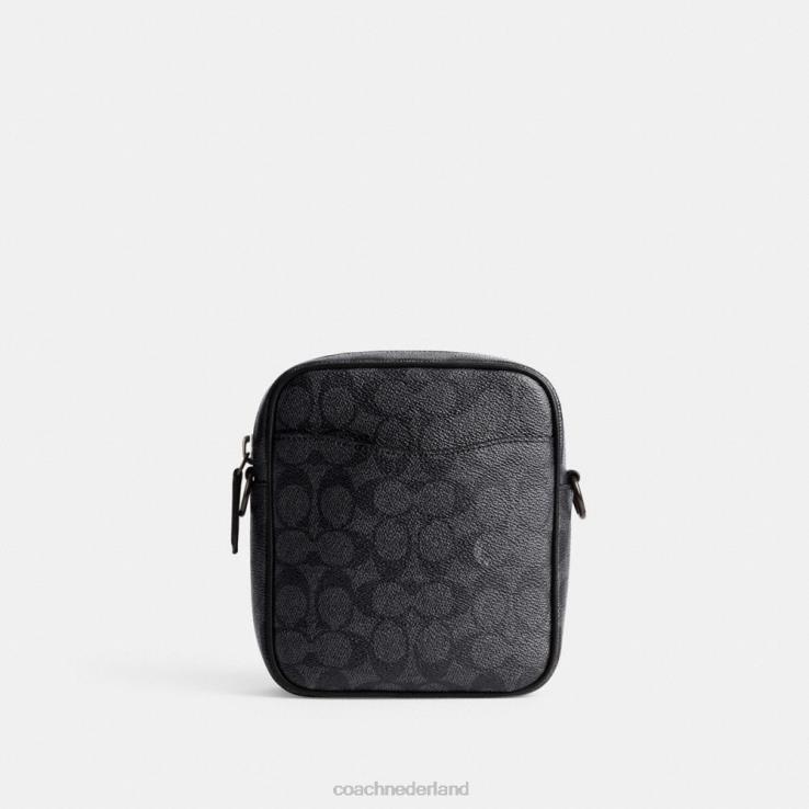 Coach Heren Beck crossbodytas van kenmerkend canvas houtskool 02264672