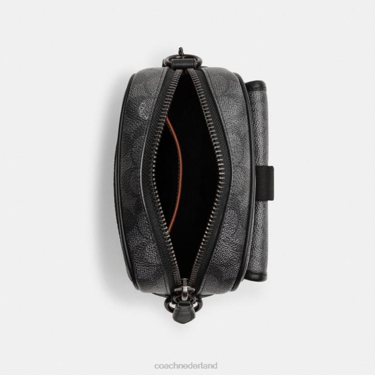 Coach Heren Beck crossbodytas van kenmerkend canvas houtskool 02264672