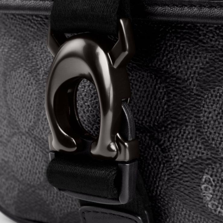Coach Heren Beck crossbodytas van kenmerkend canvas houtskool 02264672