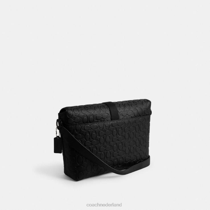 Coach Heren Beck messenger van kenmerkend leer zwart 02264651