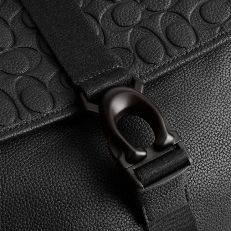 Coach Heren Beck messenger van kenmerkend leer zwart 02264651