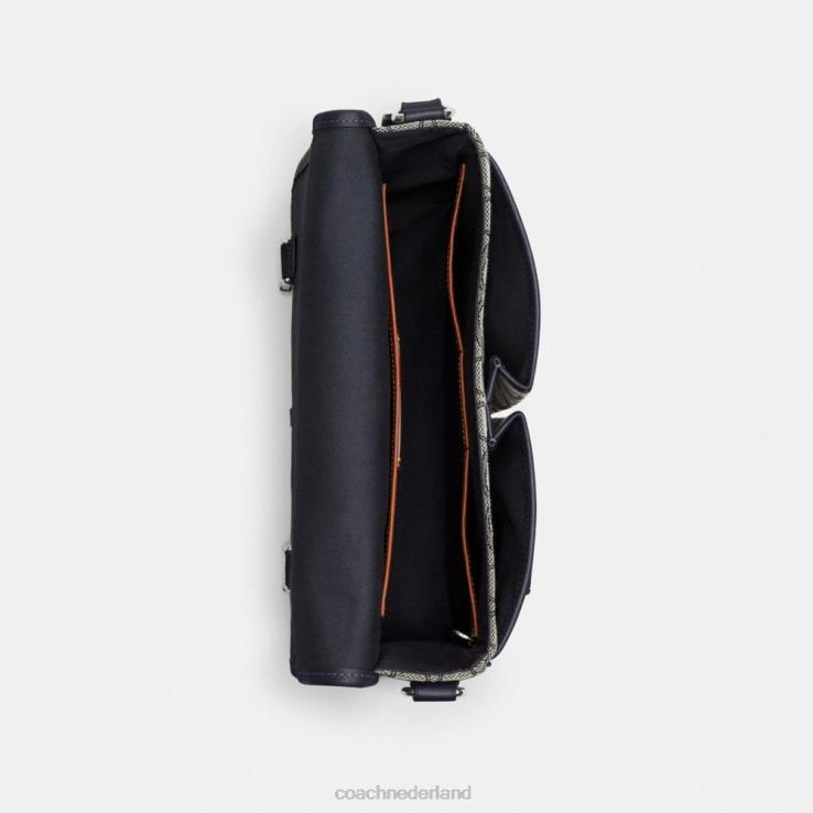 Coach Heren League-messengertas van kenmerkend jacquard middernacht marine 02264664