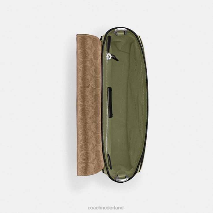 Coach Heren Messengertas met kenmerkend canvas interieur mos 02264647