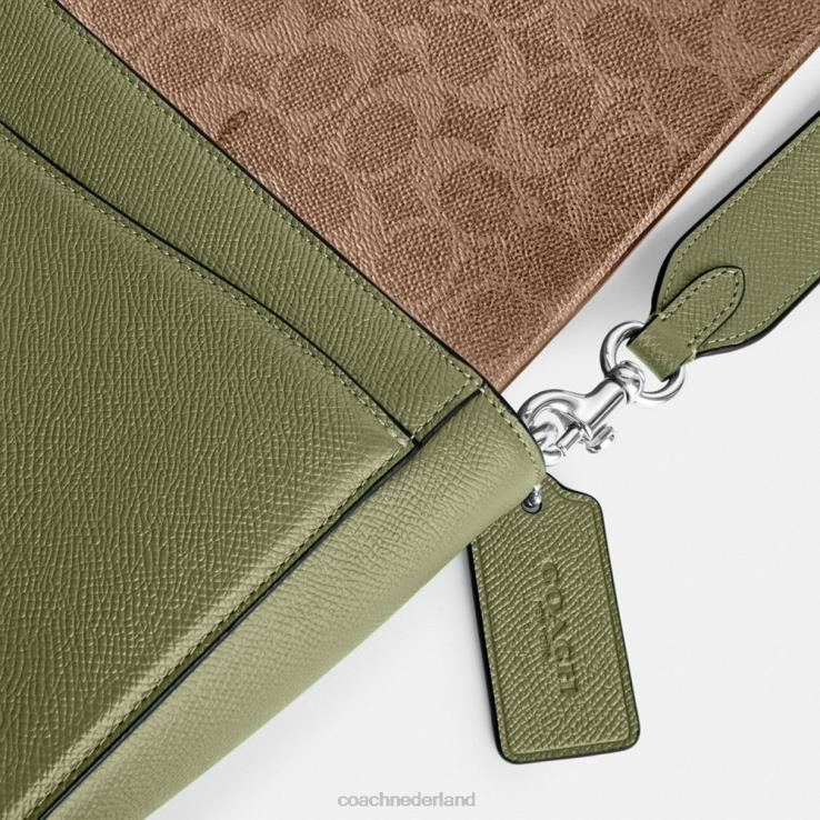 Coach Heren Messengertas met kenmerkend canvas interieur mos 02264647