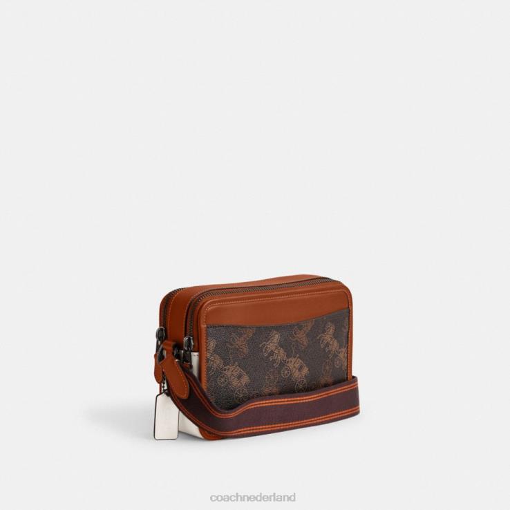 Coach Heren charter crossbody 24 met grote paard-en-koetsprint truffel/gepolijst amber 02264655