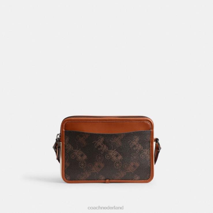 Coach Heren charter crossbody 24 met grote paard-en-koetsprint truffel/gepolijst amber 02264655