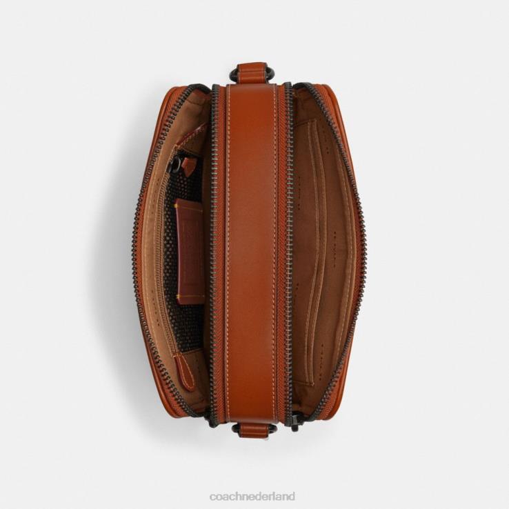 Coach Heren charter crossbody 24 met grote paard-en-koetsprint truffel/gepolijst amber 02264655