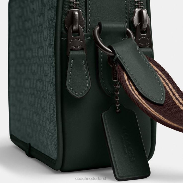 Coach Heren charter crossbody 24 van microsignatuurjacquard Amazone groen 02264662