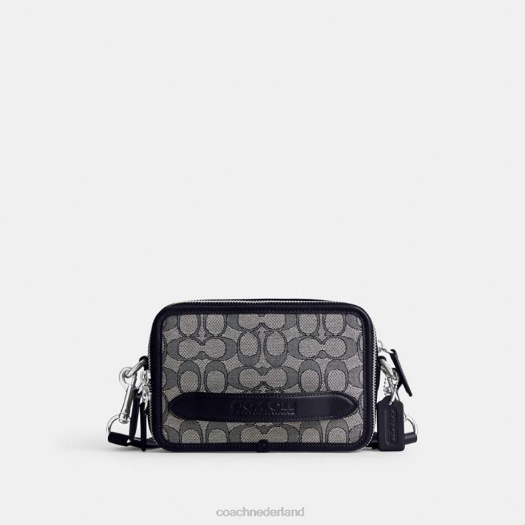 Coach Heren charter crossbody in kenmerkende jacquard middernacht marine 02264667