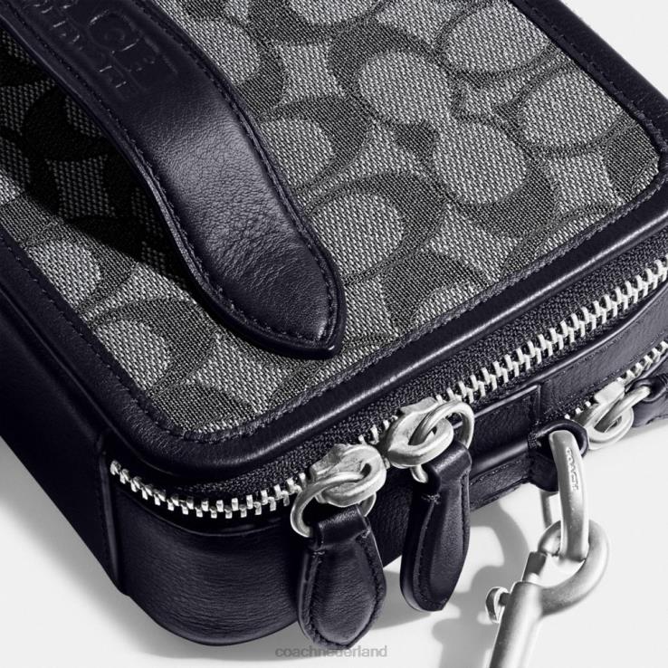 Coach Heren charter crossbody in kenmerkende jacquard middernacht marine 02264667