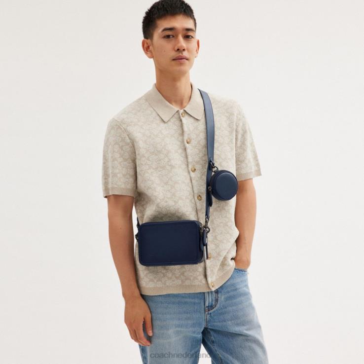 Coach Heren charter crossbody met hybride zakje Diepblauw 02264668
