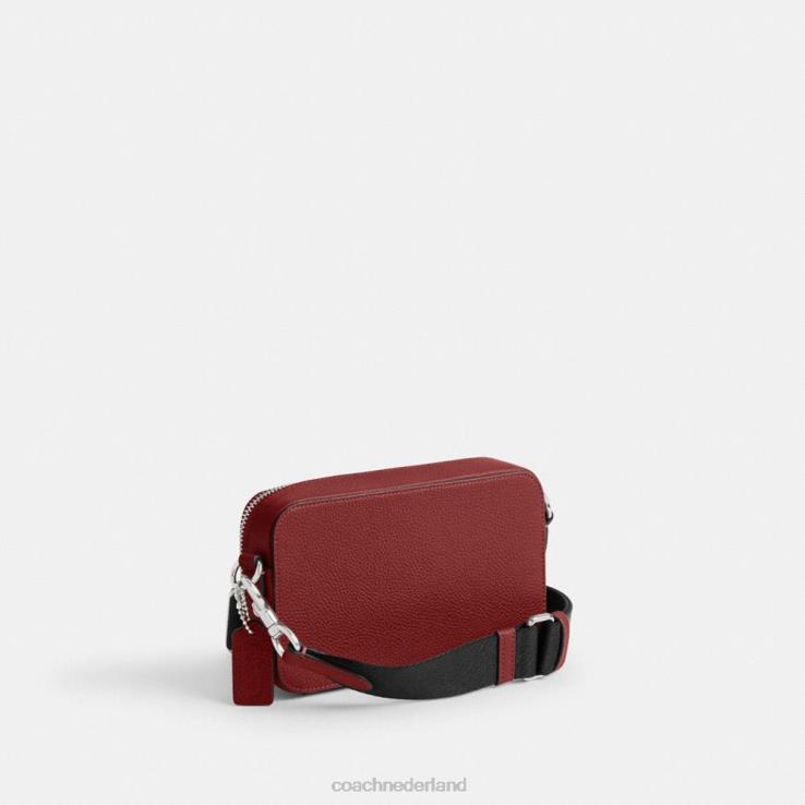 Coach Heren charter slanke crossbody Robijn rood 02264649