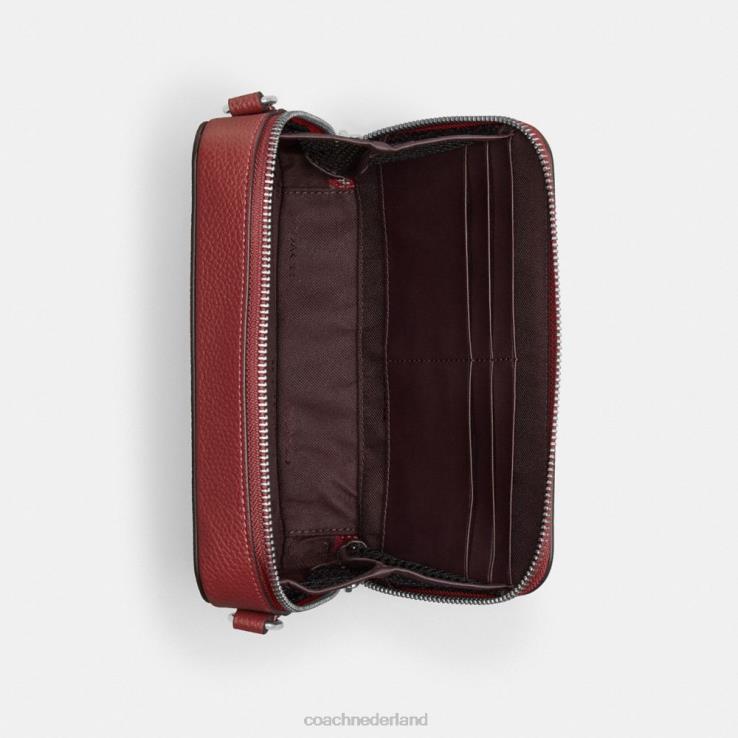 Coach Heren charter slanke crossbody Robijn rood 02264649