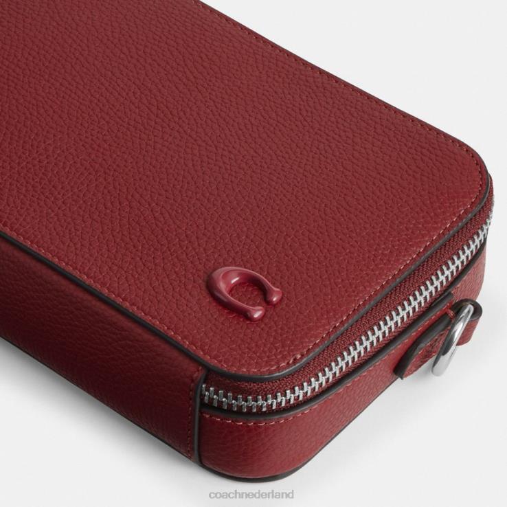 Coach Heren charter slanke crossbody Robijn rood 02264649