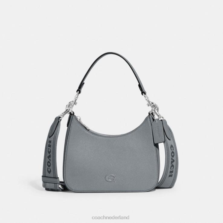 Coach Heren hobo-crossbody met kenmerkend canvas grijs blauw 02264666