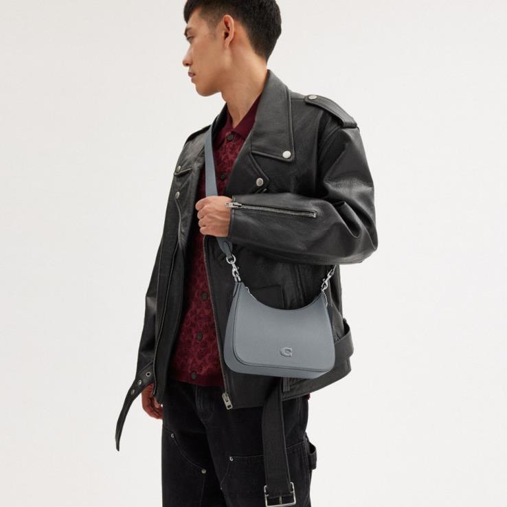 Coach Heren hobo-crossbody met kenmerkend canvas grijs blauw 02264666