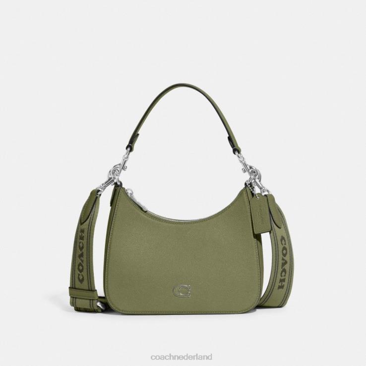 Coach Heren hobo-crossbody met kenmerkend canvas mos 02264646
