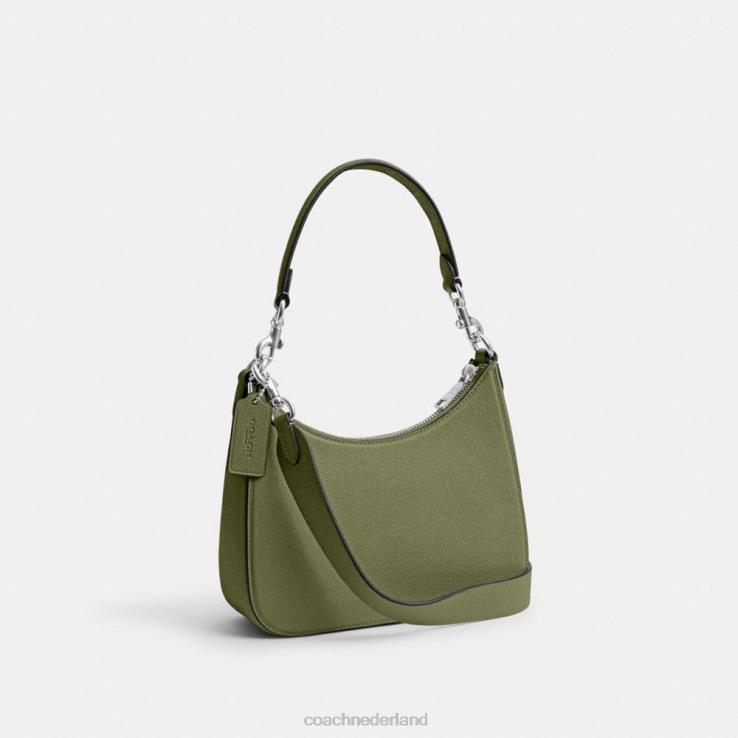 Coach Heren hobo-crossbody met kenmerkend canvas mos 02264646