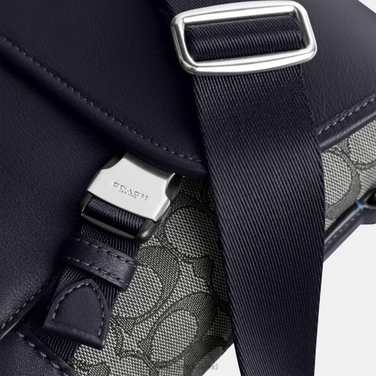Coach Heren league fietstas van kenmerkend jacquard middernacht marine 02264665