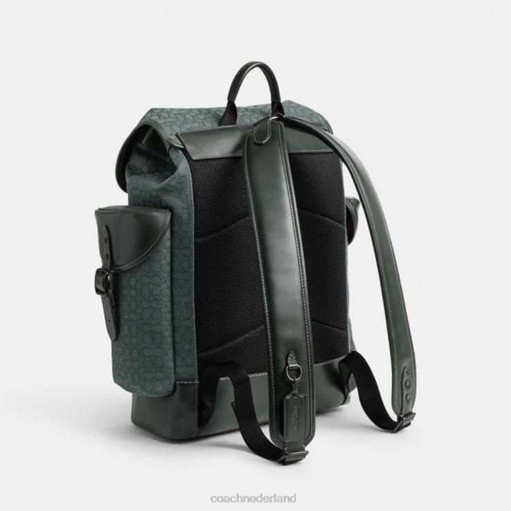 Coach Heren Trekhaakrugzak van micro-signatuurjacquard Amazone groen 02264682